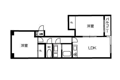 東亜シティーハイツ(2LDK/3階)の間取り写真