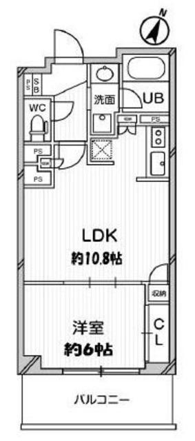 ドゥーエ大宮(1LDK/4階)の間取り写真