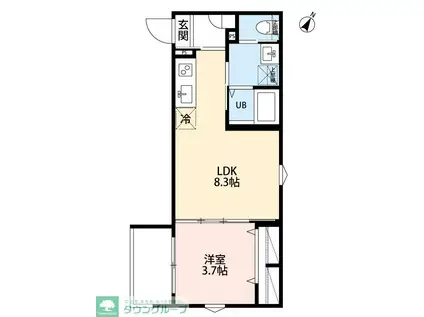 ROBOT HOME 東所沢V(1LDK/1階)の間取り写真