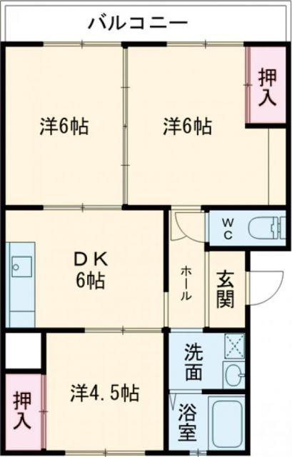 コーポ浅田(3DK/3階)の間取り写真