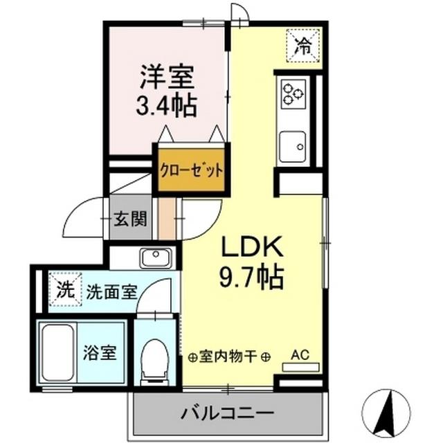 ONE URBAN PLACE(1LDK/2階)の間取り写真