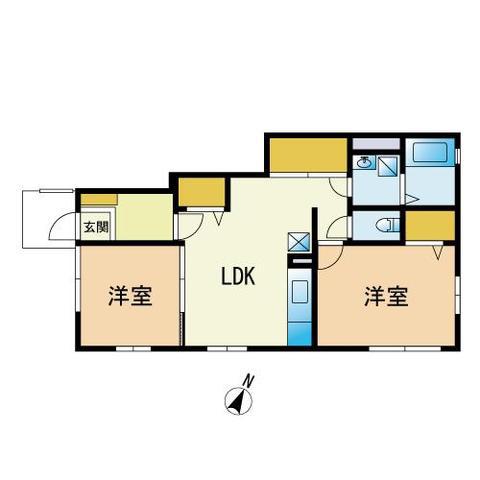 グランハイツKOGA(2LDK/1階)の間取り写真