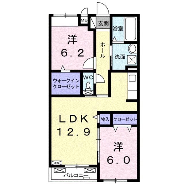 LORD(2LDK/2階)の間取り写真