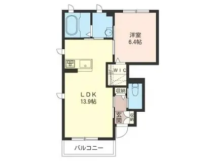 アビタシオンI(1LDK/1階)の間取り写真