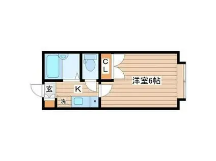 ベルシティ東仙台(1K/1階)の間取り写真