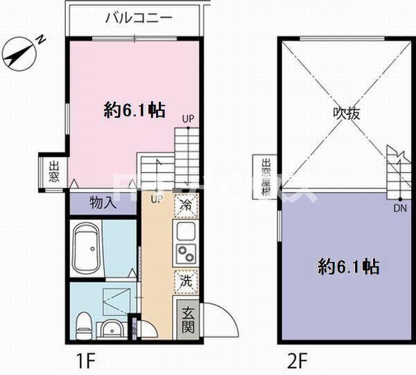 CHALET幕張本郷(1SK/1階)の間取り写真