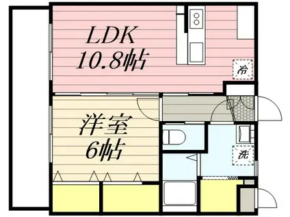 ユーミー高洲(1LDK/1階)の間取り写真