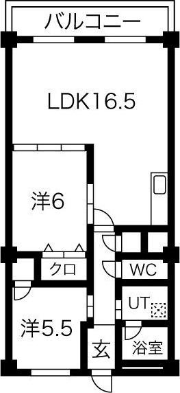 酒井グリーンハイツ(2LDK/7階)の間取り写真