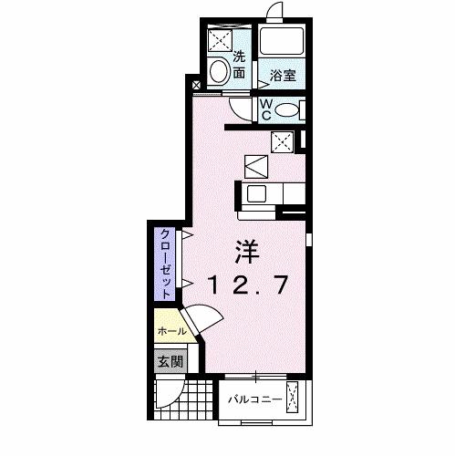 アールズS・T(ワンルーム/1階)の間取り写真