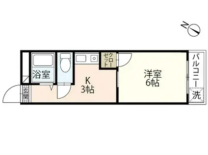 第1パークサイドマンション(1K/1階)の間取り写真