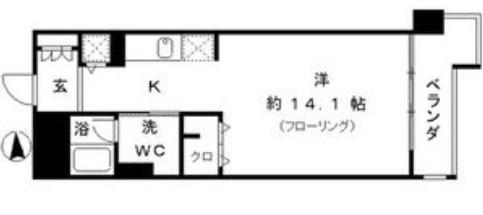 レジディア東桜II(ワンルーム/6階)の間取り写真