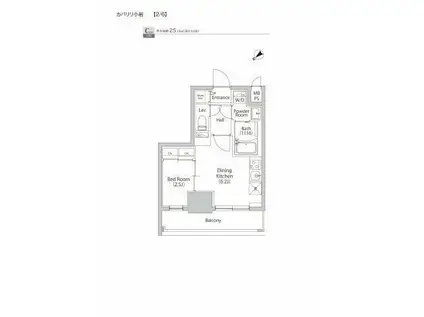 ファミルート小岩(1DK/4階)の間取り写真