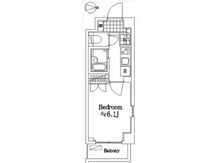 ル・リオン多摩川GRAND-COURT(1K/3階)の間取り写真