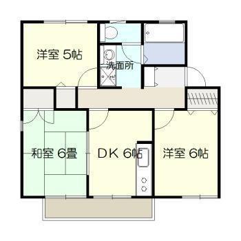 セジュールI(3DK/1階)の間取り写真