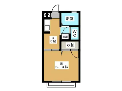 ラポール菊田台(1K/1階)の間取り写真