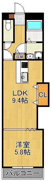 グランアピエ(1LDK/5階)の間取り写真