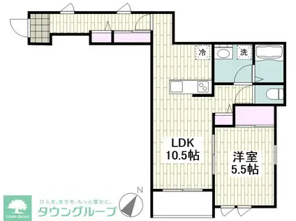 目黒区下目黒3丁目計画(1LDK/2階)の間取り写真