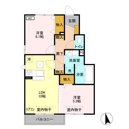 ガーデンハイツ(2LDK/1階)の間取り写真