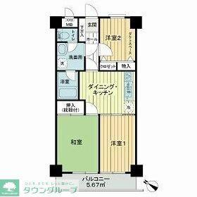 MAC武蔵砂川コート(3DK/2階)の間取り写真