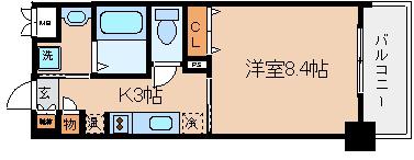WILLDO浜崎通(1K/5階)の間取り写真