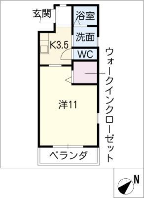 PRIMA・VITA(1K/3階)の間取り写真