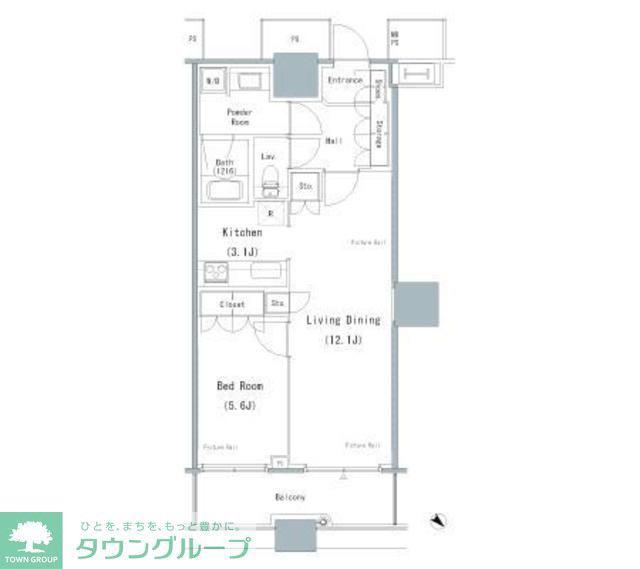 THE TOKYO TOWERS MIDTOWER(1LDK/19階)の間取り写真