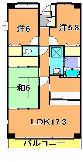 グランデージ八千代中央(3LDK/1階)の間取り写真