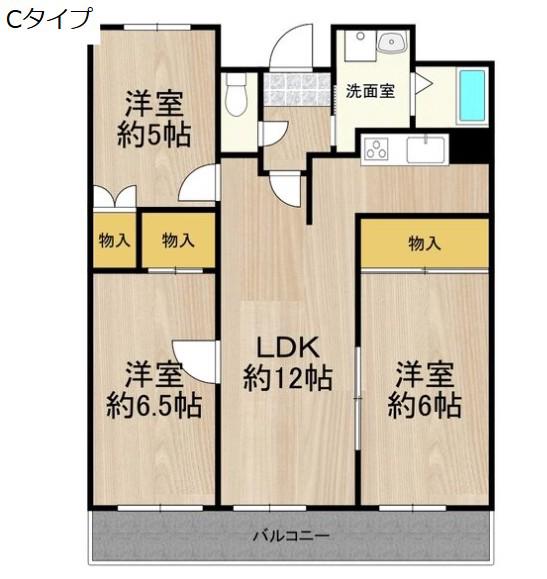 マンションフォルツーナ(3LDK/4階)の間取り写真