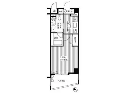 アゼリアヒルハイツ(1K/2階)の間取り写真