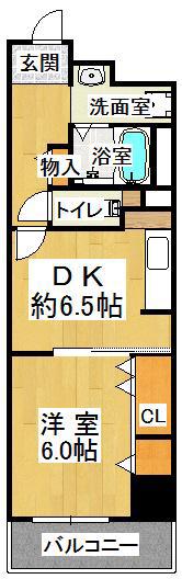 西鈴蘭台シティコート(1DK/10階)の間取り写真