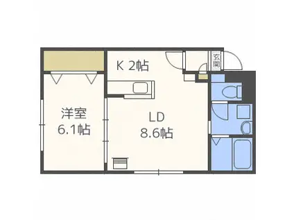 アークガーデンシティーB(1LDK/1階)の間取り写真