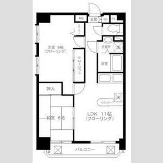 ベルビュー支倉(2LDK/11階)の間取り写真