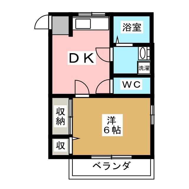 マイスターハウス鈴樹(1DK/1階)の間取り写真