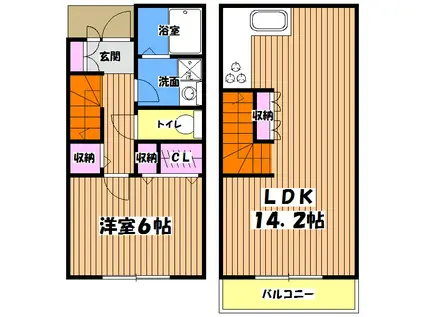ヴィーゼ(1LDK/1階)の間取り写真