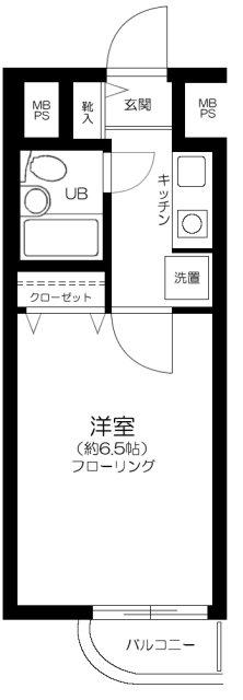 ライオンズマンション御徒町第5(1K/2階)の間取り写真