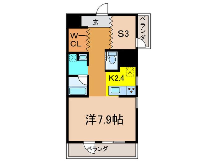 REFUGE HAPPINESS TOWER(1SK/9階)の間取り写真