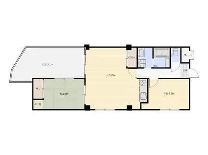 サニーサイド豊中(2LDK/1階)の間取り写真