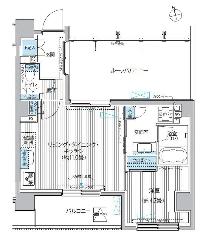 CIELLE自由が丘(1LDK/5階)の間取り写真