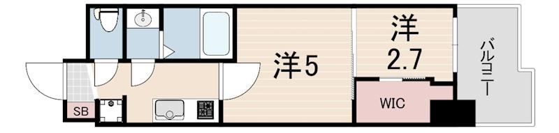 セレニテ兵庫エクラ(2K/5階)の間取り写真