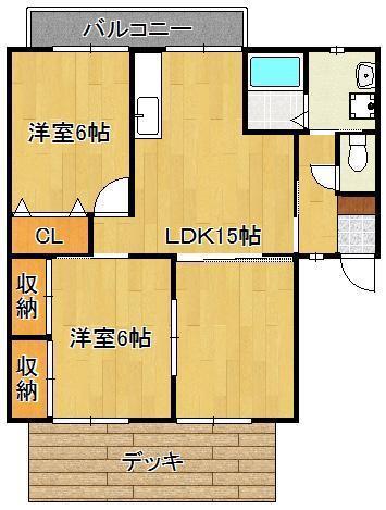 パーフン・デ・ラ・ルーン I(2LDK/1階)の間取り写真