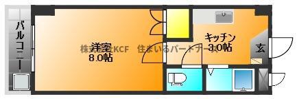 コーポラス大和(1K/1階)の間取り写真