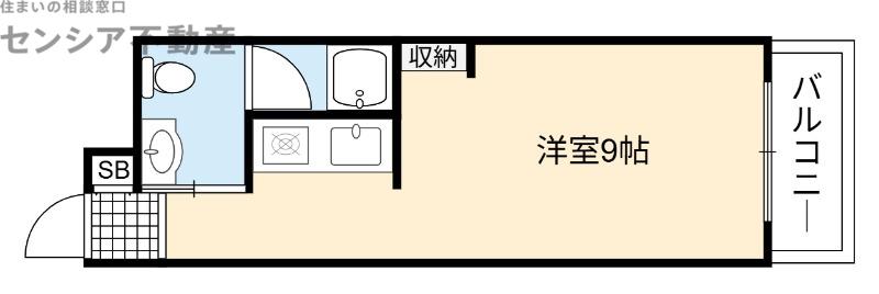 アルビオンシティ長田(ワンルーム/4階)の間取り写真