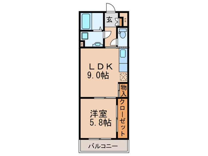 リブリ・YUFU(1LDK/3階)の間取り写真