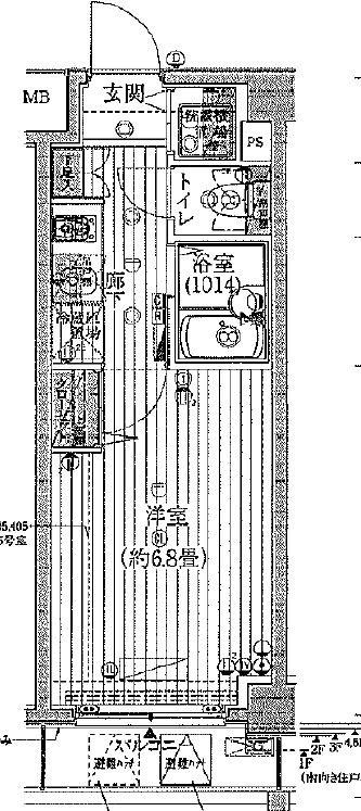 プレールドゥーク清澄白河(1K/5階)の間取り写真