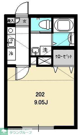 チェスターハウス(1K/2階)の間取り写真