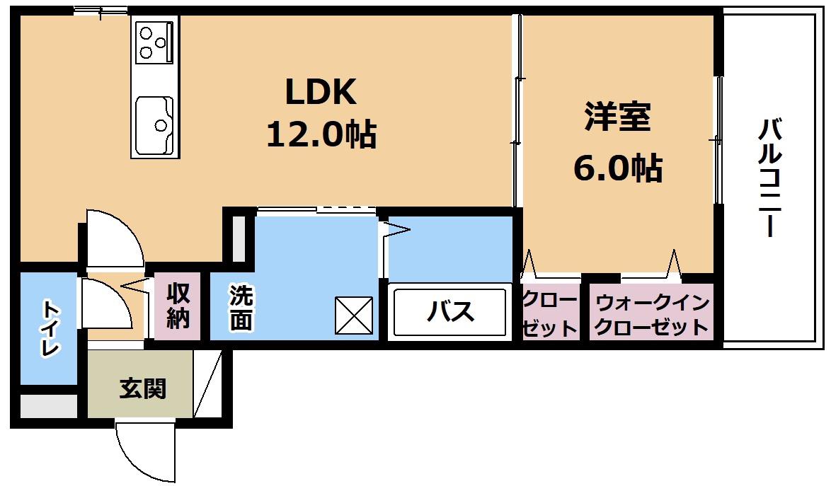 フェリシア(1LDK/3階)の間取り写真