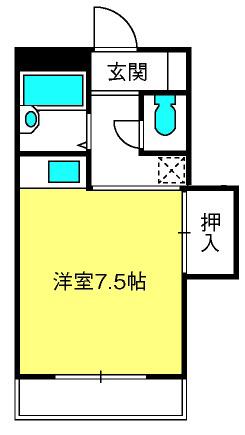 トキワマンション(ワンルーム/2階)の間取り写真