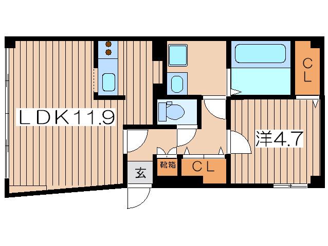 大辻ビル(1LDK/2階)の間取り写真