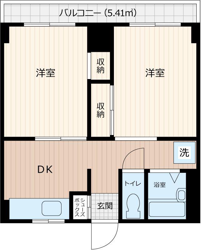 サンライフ上飯田(2DK/3階)の間取り写真
