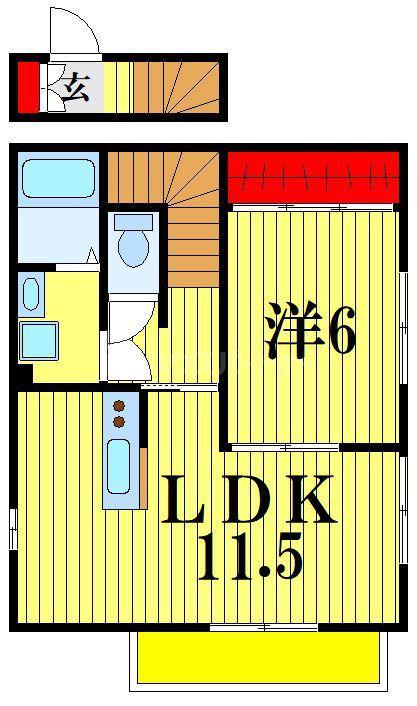 フルネージュ(1LDK/2階)の間取り写真